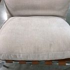 Open Box: Stuart Sling Chair -  Performance Chenille Crossweave Sand, Polished Stainless Steel