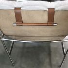 Open Box: Stuart Sling Chair -  Performance Chenille Crossweave Sand, Polished Stainless Steel