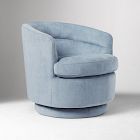 Open Box: Viv Swivel Chair - Performance Distressed Velvet Denim Blue