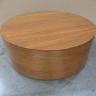 Open Box: Volume Round Drum Coffee Table (44") - Cool Walnut