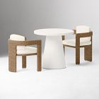 Concrete Pedestal Outdoor Dining Table (32"&ndash;60") &amp; Westport Barrel Dining Chairs Set