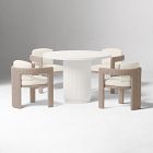 Fluted Outdoor Bistro Table (44") &amp; Westport Barrel Dining Chairs Set