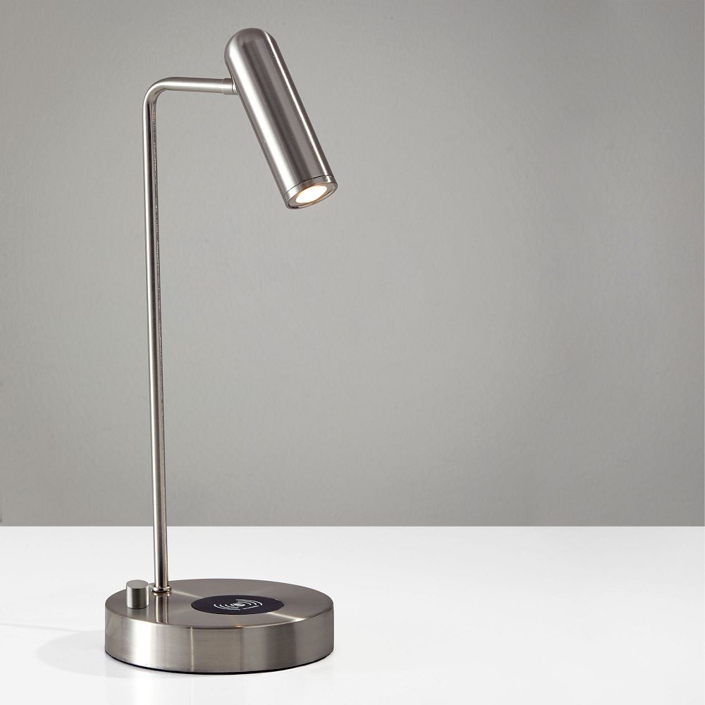 Linear Metal LED Wireless Charging & USB Task Lamp (16.5") by West Elm