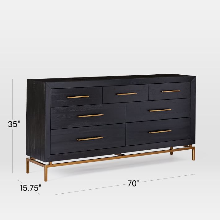 Alexa 70" 7-Drawer Dresser, Black, West Elm Alexa 70" 7-Drawer Dresser, Black, West Elm