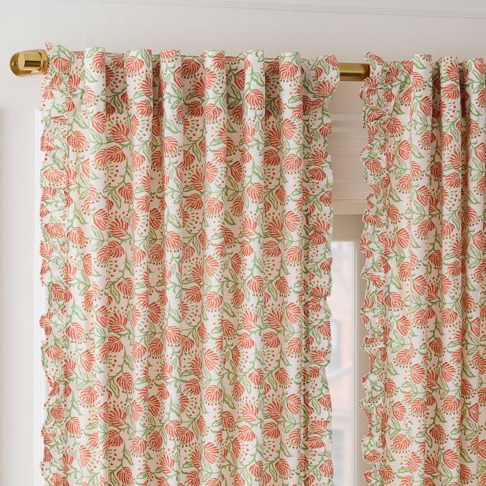 Frankie Floral Curtain, 100% Cotton | West Elm