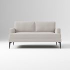 Open Box: Andes Petite Sofa Bench (60") - Performance Velvet Pearl Gray, Dark Pewter