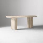 Menorca Faux Travertine Outdoor Oval Dining Table (86")