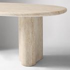 Menorca Faux Travertine Outdoor Oval Dining Table (86")