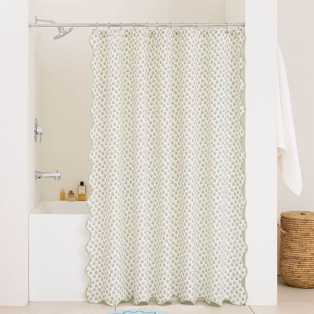 Begonia Shower Curtain - 72x74, Freshwater Blue