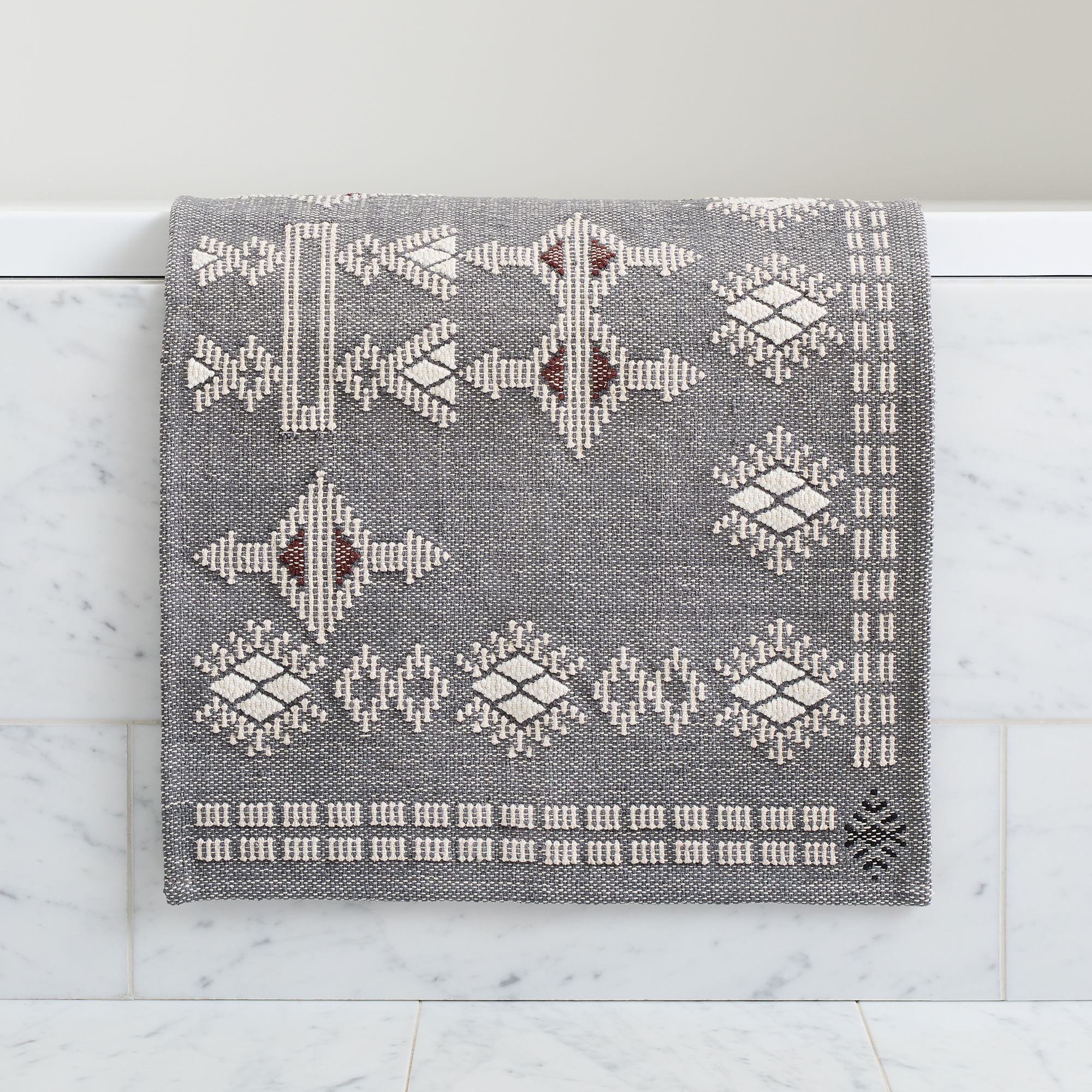 Embroidered Origins Bath Mat by West Elm