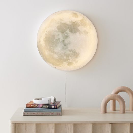 【ジャンク品】West Elm 月形照明 ムーンライト Lit Acrylic Moon (20