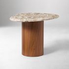 Alora Solid Wood &amp; Marble Side Table (22")