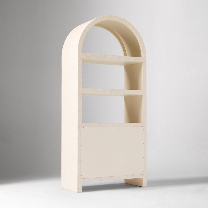 Solstice Painted Raffia Arched Bookcase 34