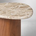 Alora Solid Wood &amp; Marble Side Table (22")