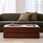 Keegan Solid Wood &amp; Marble Storage Coffee Table (46")