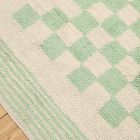Soft Checkered Washable Shag Wool Rug