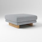 Open Box: Anton Large Square Ottoman (37") - Performance Yarn Dyed Linen Weave Graphite, Burnt Wax