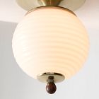 Pierce &amp; Ward Ribbed Globe Flush Mount (6")