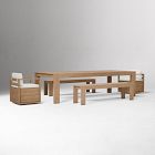 Telluride Outdoor Extendable Table (76"&ndash;106"), Benches (66") &amp; Swivel Dining Chairs Set
