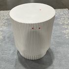 Open Box: Fluted Ceramic Indoor/Outdoor Side Table (16") - White