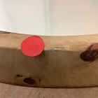 Open Box: Geo Burled Wood Round Wall Mirror (30") - Light Burled