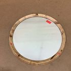 Open Box: Geo Burled Wood Round Wall Mirror (30") - Light Burled