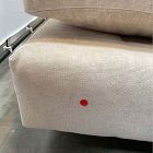 Open Box: Harmony Left Arm Chaise - Performance Distressed Velvet Sand, Dark Walnut