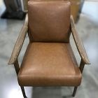 Open Box: Mid-Century Leather Show Wood Chair - Vegan Leather Saddle, Pecan
