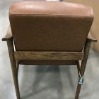 Open Box: Mid-Century Leather Show Wood Chair - Vegan Leather Saddle, Pecan