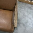 Open Box: Mid-Century Leather Show Wood Chair - Vegan Leather Saddle, Pecan