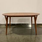 Open Box: Mid-Century Rounded Extendable Dining Table (42"-60" Seats 4-6) - Acorn