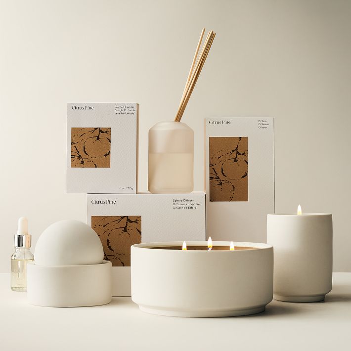 West Elm Homescent, Glass Diffuser, 3.4 oz, Mint Tea, West Elm