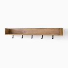 Anton Solid Wood Shelf w/ Hooks (44")