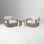 Portside Wood Outdoor Swivel Chairs &amp; Round Side Table Set