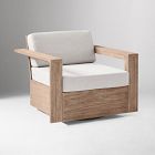 Portside Wood Outdoor Swivel Chairs &amp; Round Side Table Set