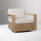 Portside Wood Outdoor Swivel Chairs &amp; Round Side Table Set