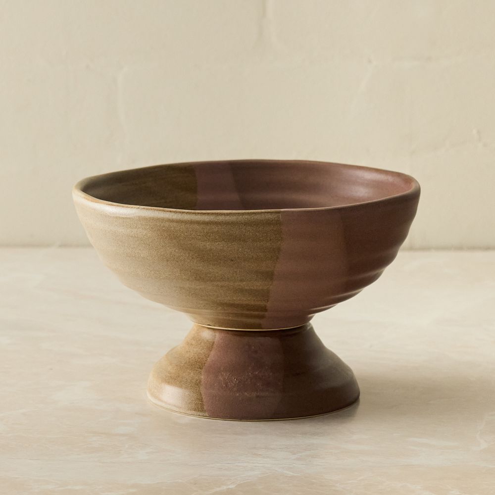 Two-Tone Stoneware Footed Bowl by West Elm