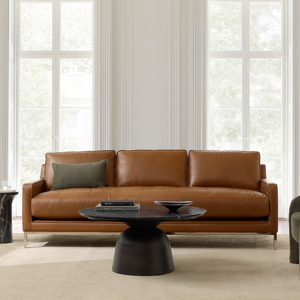 Mullins Leather Sofa (76"-96") by West Elm