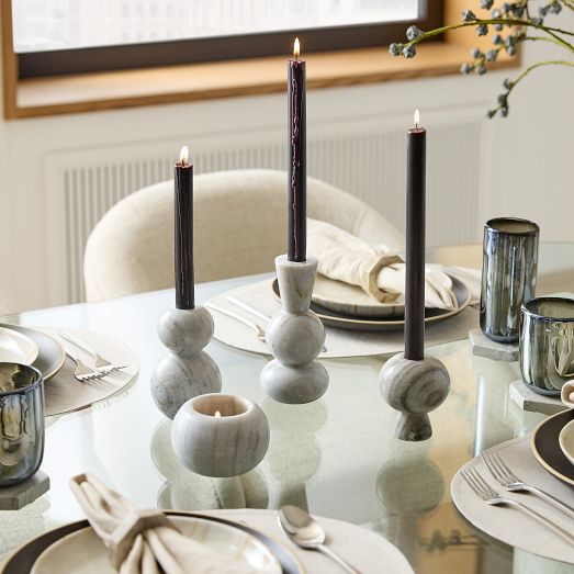 Kali Marble Candleholders by West Elm