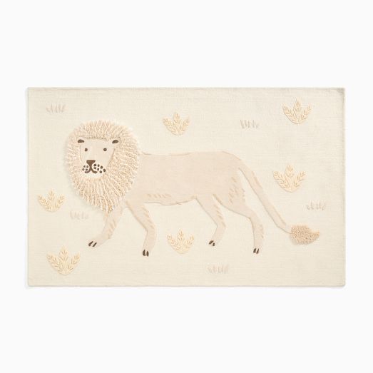 Safari Neutral Lion Wool Rug by West Elm
