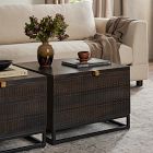 Carved Mango Wood Storage Coffee Table (24")