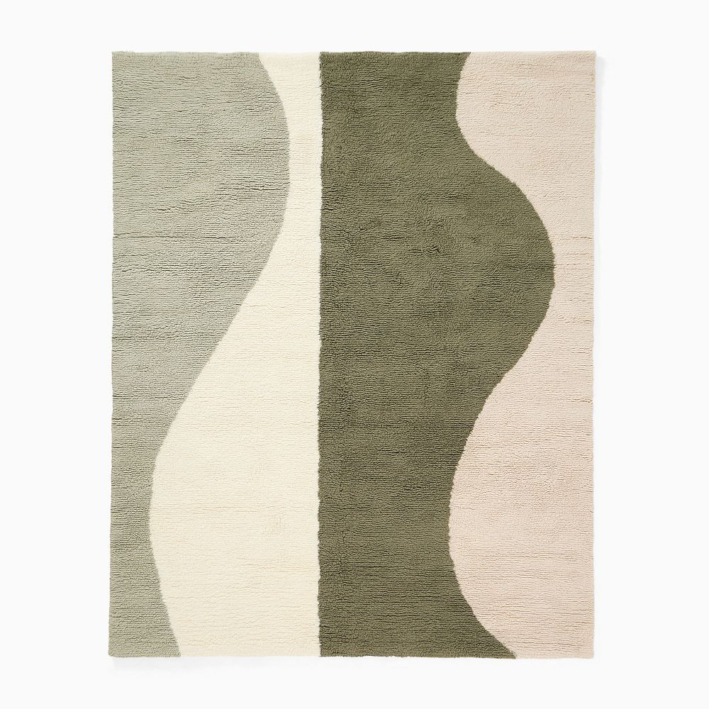 Modern Wave Shag Wool Rug by West Elm