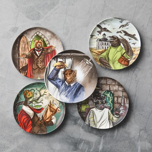 Dapper Animal Halloween Salad Plates by West Elm