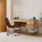 Industrial Solid Wood Storage Executive Desk (68")