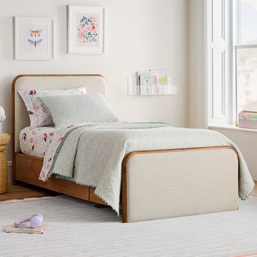 Miles Wood & Upholstered Storage Bed by West Elm