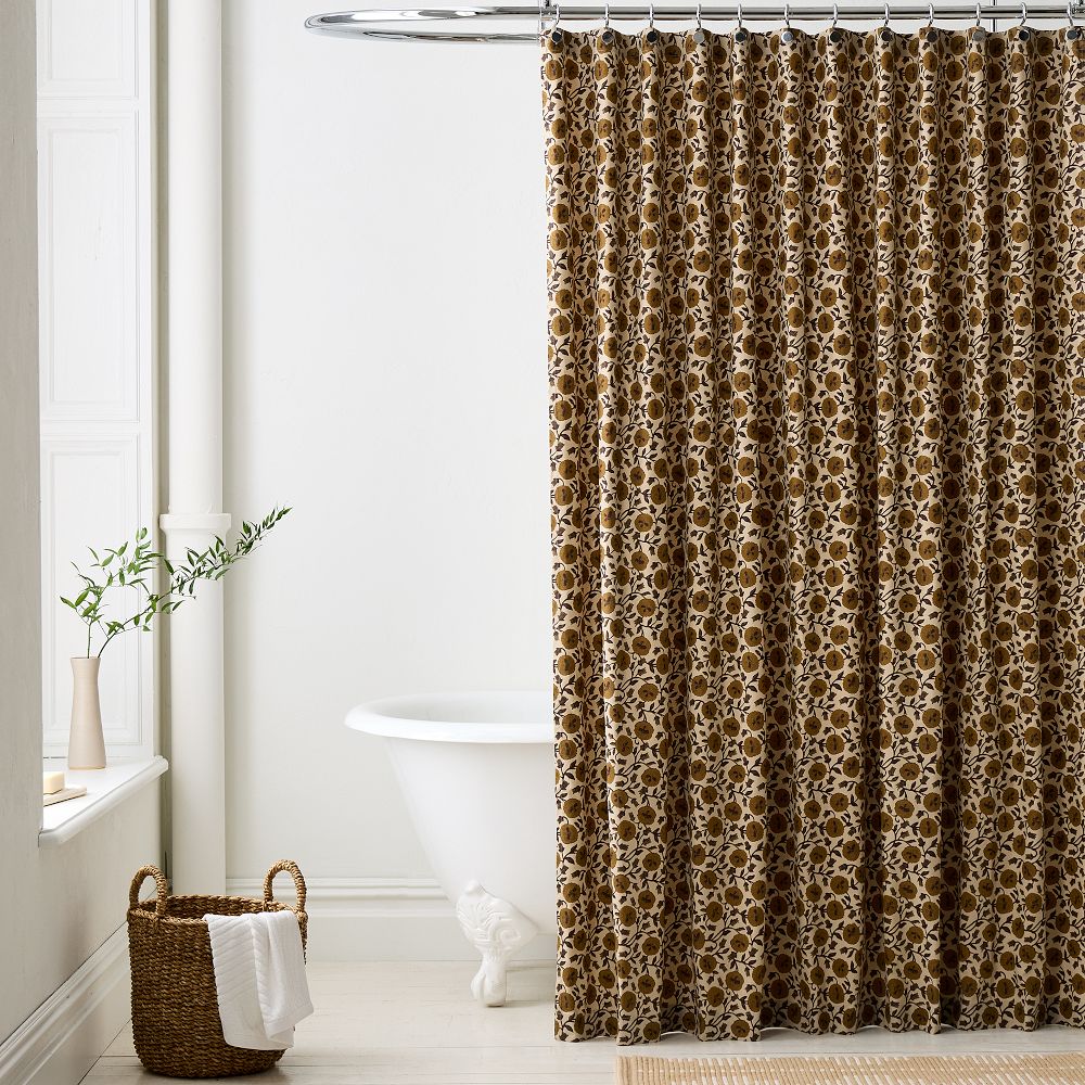 Laney Floral Shower Curtain - 72" x74", Honey