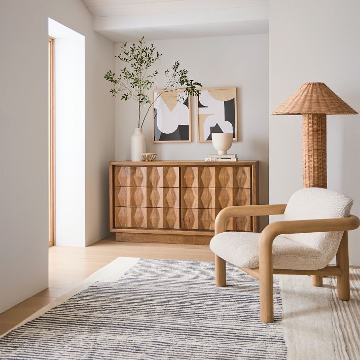 modern 6 drawer dresser west elm Quinn 72" 6 Drawer Wide Dresser, Haze, West Elm