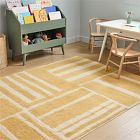 Washable Striped Blocks Rug