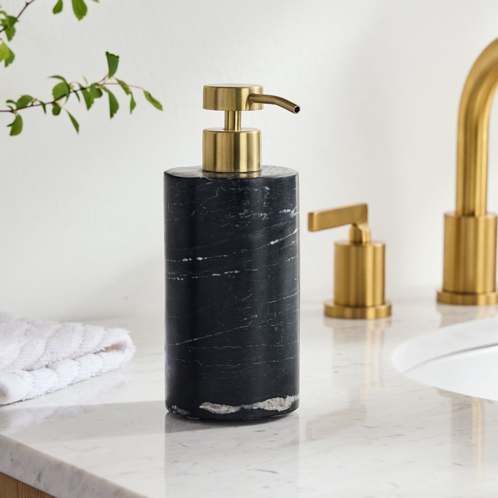 Amalfi Marble Bath Accessories - Soap Pump, Black