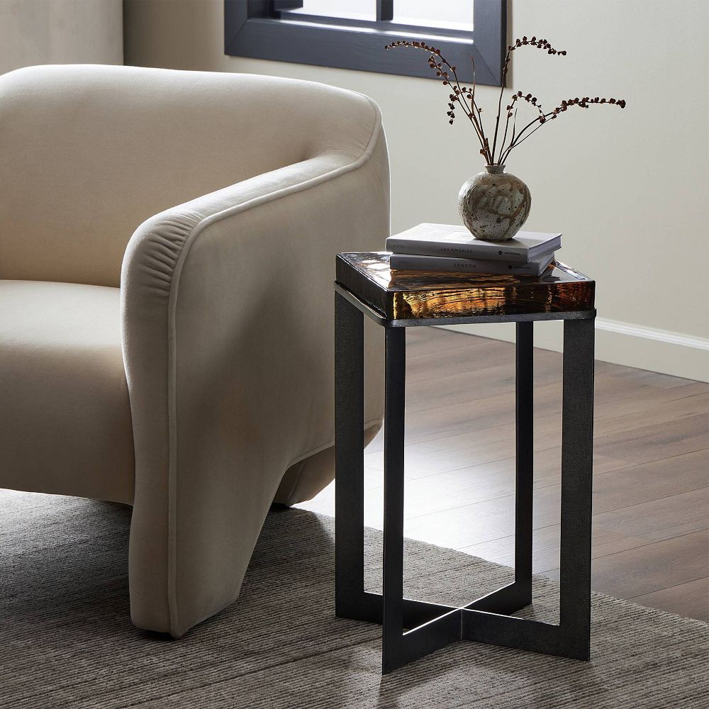 Zelaina Cast Glass Side Table (12.5") by West Elm